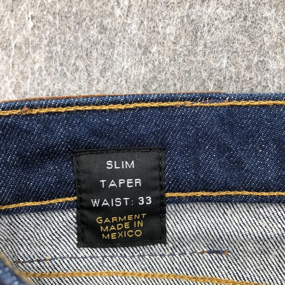 Ace Rivington Jeans Mens 33x30 Blue Dark Wash Slim Taper Denim Pants Casual
